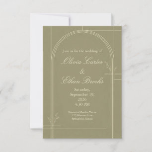 Convite de Casamento Botanical Sage