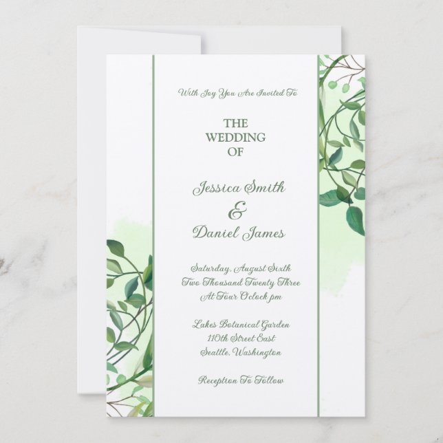 Convite de Casamento Botânico (Frente)