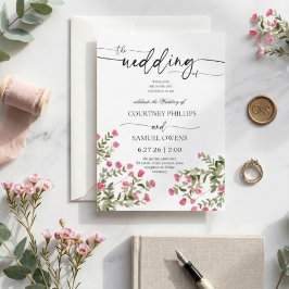 Convite de Casamento Botânico Aquarela