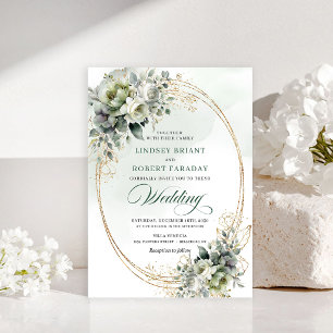 Convite de Casamento Botânico Aquarela Rústica