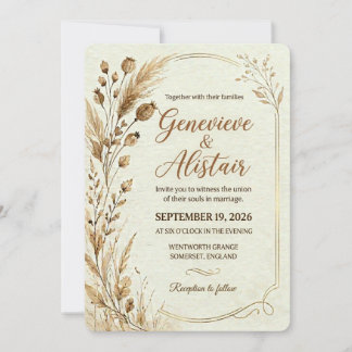 Convite de Casamento Botânico Artístico