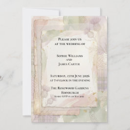 Convite de Casamento Botânico Blush Sage
