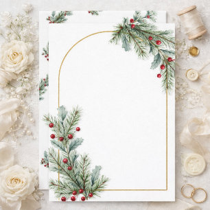 Convite de Casamento Botânico de Inverno Elegante