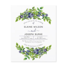 Convite de casamento botânico de mirtilos orçament