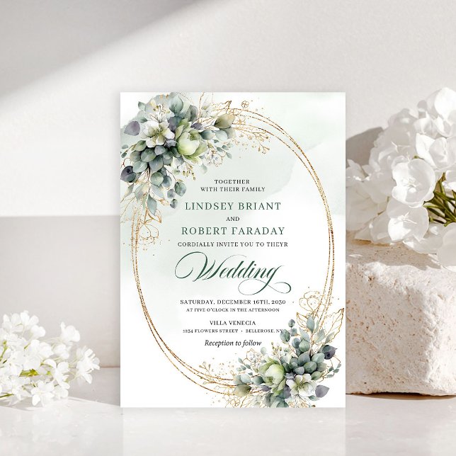 Convite de Casamento Botânico de Rosas Brancas Ate (Timeless White Roses Botanical Wedding Invite)