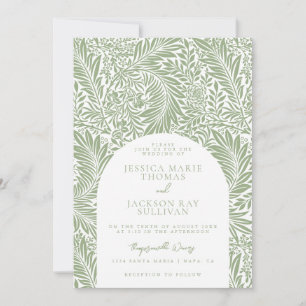 Convite de Casamento Botânico e Floral Sage