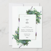 Convite de Casamento Botânico | Elegante Flor Silv