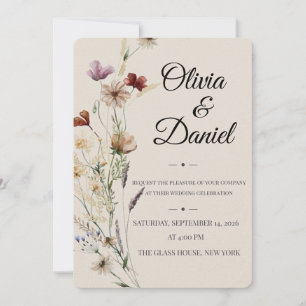 Convite de Casamento Botânico Elegante Romântico