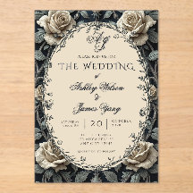 Convite de Casamento Botânico Floral Romântico