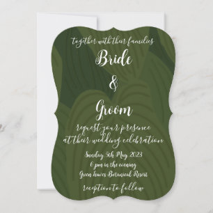 Convite de Casamento Botânico Folhas Verdes Nature