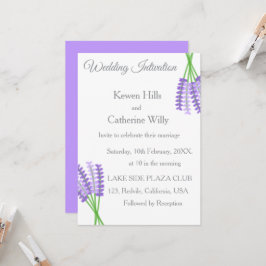 Convite de Casamento Botânico Lavanda