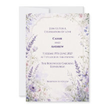 Convite de Casamento Botânico Lavanda Azul