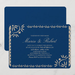 Convite de Casamento Botânico Mexicano Papel Picad