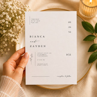 Convite de Casamento Botânico Minimalista.