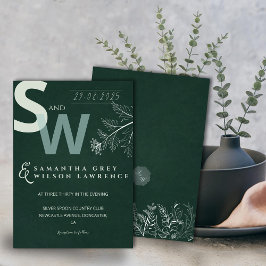 Convite de Casamento Botânico Minimalista Moderno