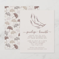 Convite de casamento Botânico Neutro de Boho Natur