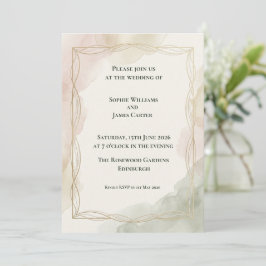 Convite de Casamento Botânico Pastel