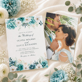 Convite de Casamento Botânico Personalizado com Fo