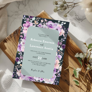Convite de casamento botânico por lavanda púrpura