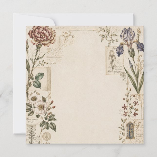 Convite de Casamento Botânico Renascentista (Frente)