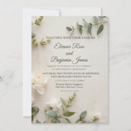 Convite de Casamento Botânico Romântico Vintage
