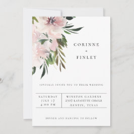 Convite de Casamento Botânico Rosa Poeirento