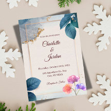Convite de Casamento Botânico Rústico
