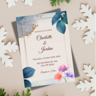 Convite de Casamento Botânico Rústico