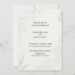 Convite de Casamento Botânico Sage Peach