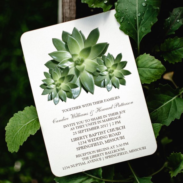 Convite de casamento Botânico Suculente (Succulent Wedding Invite)
