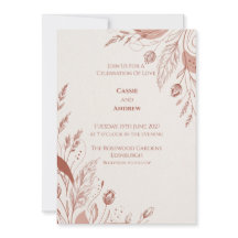 Convite de Casamento Botânico Terracota