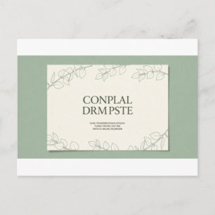 Convite de Casamento Botânico Verde Safira Elegant