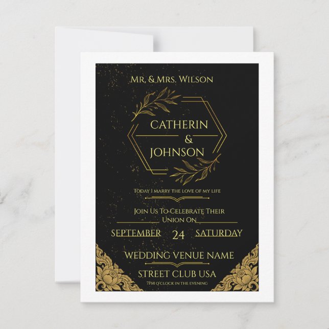 Convite de Casamento Botânico Verde Sage Elegante (Frente)