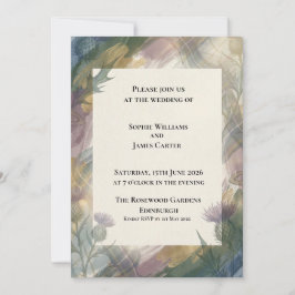Convite de Casamento Botânico Verde Sombrio