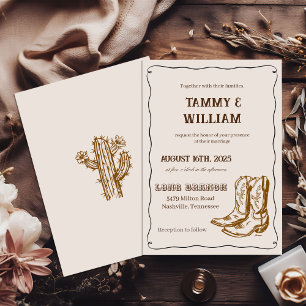 Convite de Casamento Botas Country Western