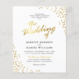 Convite de Casamento Branco com Brilho Dourado Orç