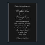 Convite de casamento branco e preto<br><div class="desc">Convites de casamento de preto e branco elegantes.</div>