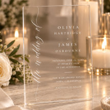 Convite de Casamento Branco Simples Elegante Minim