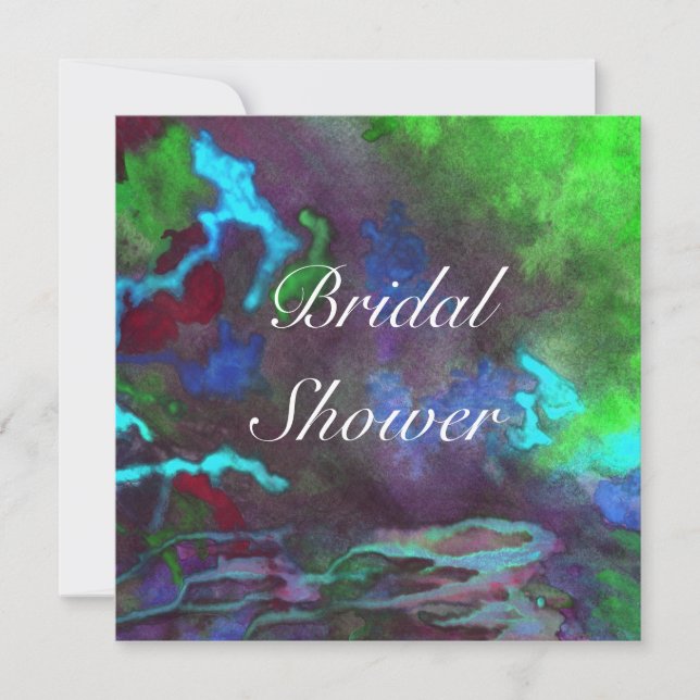 Convite de Casamento Bridal Shower Green Fusion 2 (Frente)