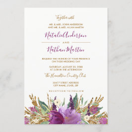 Convite de Casamento Brilhante com Ametista