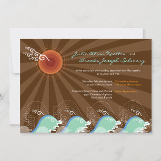 Convite de casamento Brown Sun das ondas Legal da