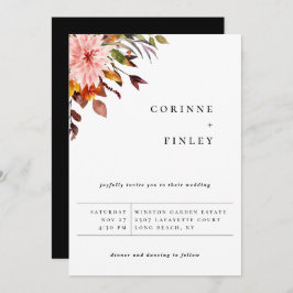 Convite de Casamento Buquê de Outono Rústico