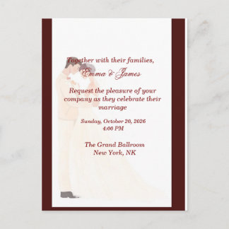 Convite de Casamento Burgundy Elegante