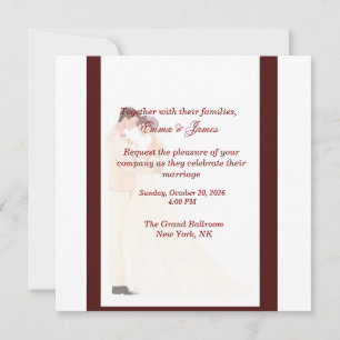 Convite de Casamento Burgundy Elegante