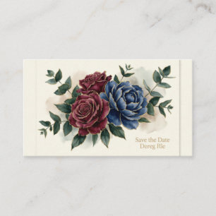 Convite de Casamento Burgundy Navy Mal-humorado