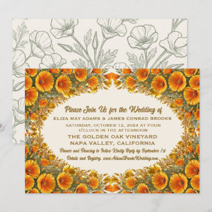 Convite de Casamento California Poppy