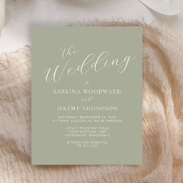 Convite de Casamento Caligrafia Orçamento Verde Sa