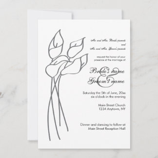 Convite de casamento Calla Lily