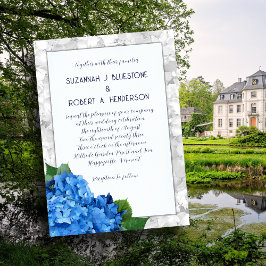 Convite de Casamento Camadas Hortênsia Azul Enquad
