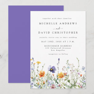 Convite de Casamento Campo de Flores Silvestres
